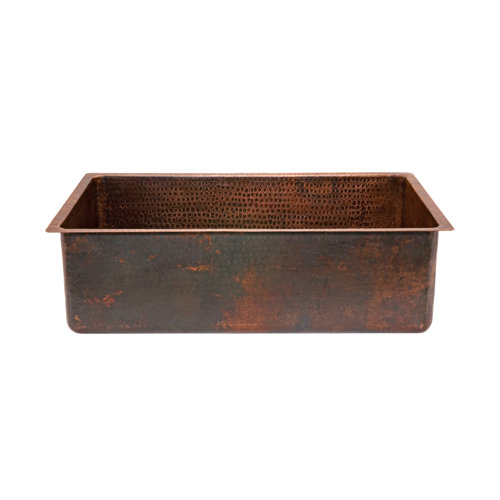 Premier Copper Products 30" Hammered Copper Single Basin Kitchen Sink